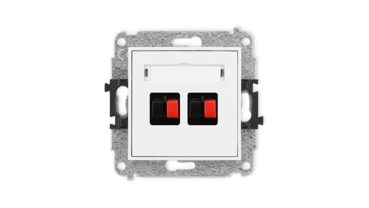 ICON Mechanizm gniazda głośnikowego podwójnego biały IGG-2