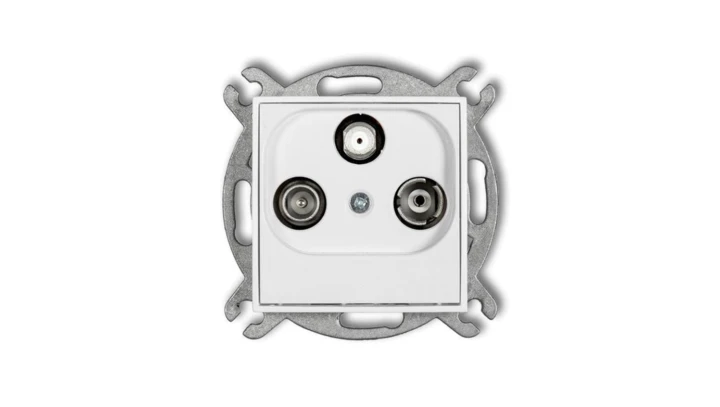 ICON Mechanizm gniazda abonenckiego RTV-SAT końcowego multimedialnego (Internet) biały IGM