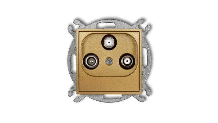 ICON Mechanizm gniazda abonenckiego 2 wyjścia SAT + TV złoty 29IGSN