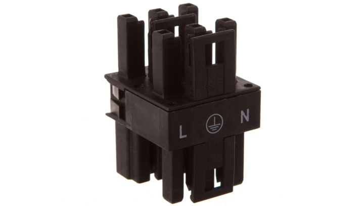 Rozgałęźnik 3-torowy 1x wtyk / 3x gniazdo czarny 770-607 WINSTA /50szt./