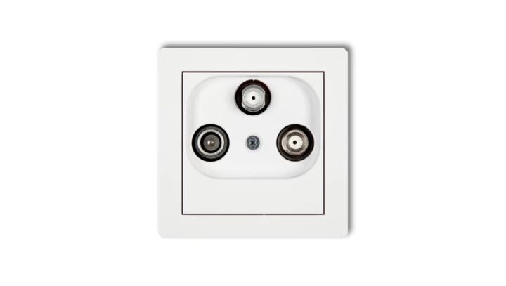 DECO Mechanizm gniazda abonenckiego 2 wyjścia SAT + TV, biały mat 25DGSN