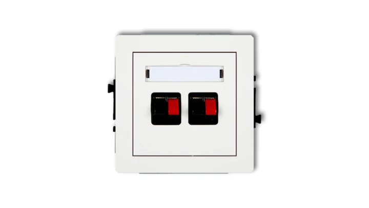 DECO Mechanizm gniazda głośnikowego podwójnego, biały mat 25DGG-2