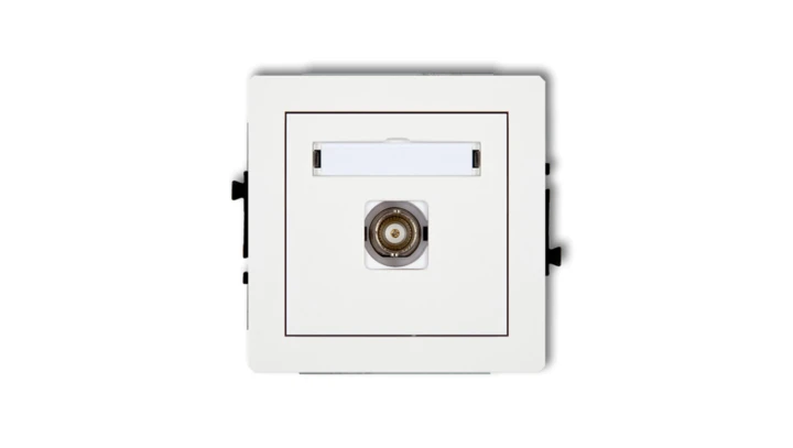DECO Mechanizm gniazda pojedynczego BNC, biały mat 25DGBNC-1