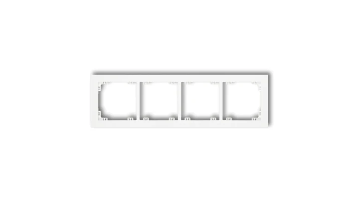DECO Ramka uniwersalna poczwórna z tworzywa, biały mat 25DR-4