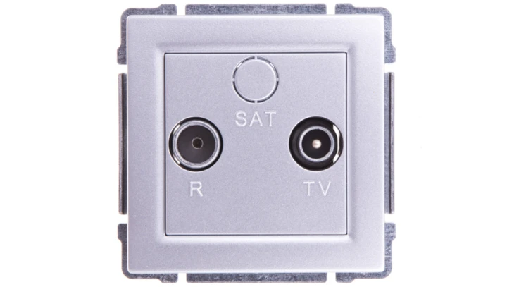 KOS66 Gniazdo antenowe RTV przelotowe 8dB aluminium 664074