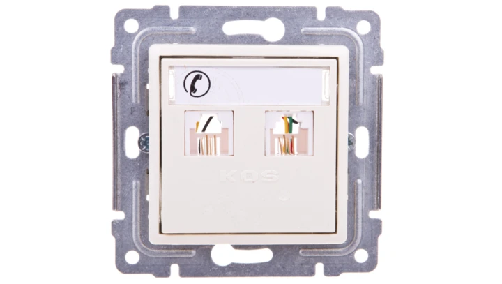 VENA Gniazdo telefoniczne podwójne 2xRJ11 krem 510364