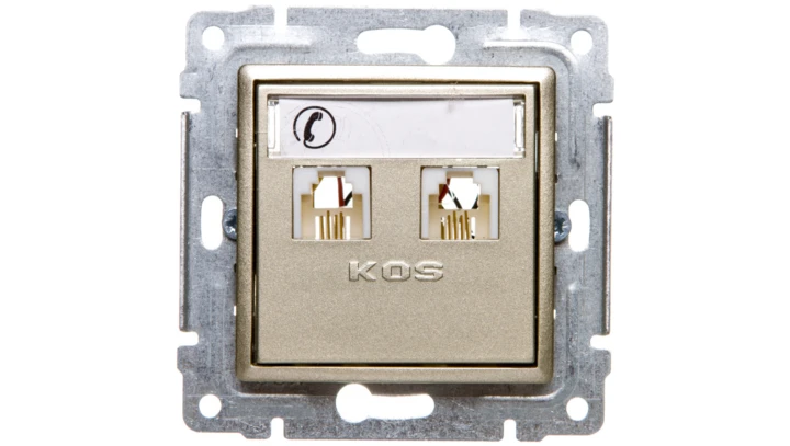 VENA Gniazdo telefoniczne podwójne 2xRJ11 satyna 515064