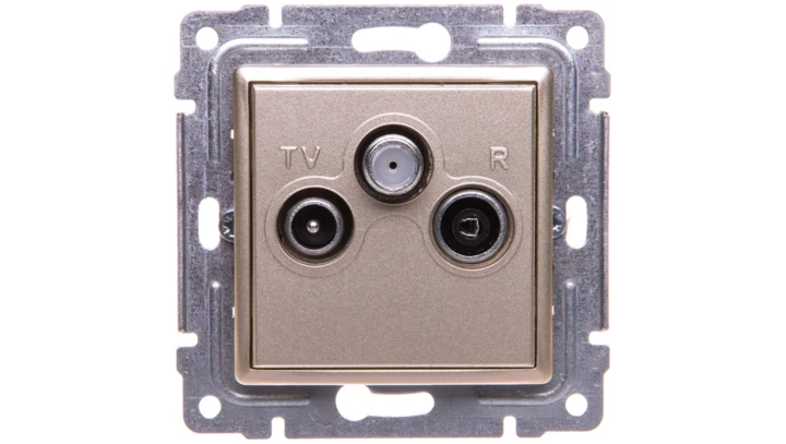 VENA Gniazdo antenowe RTV/SAT przelotowe satyna 515077