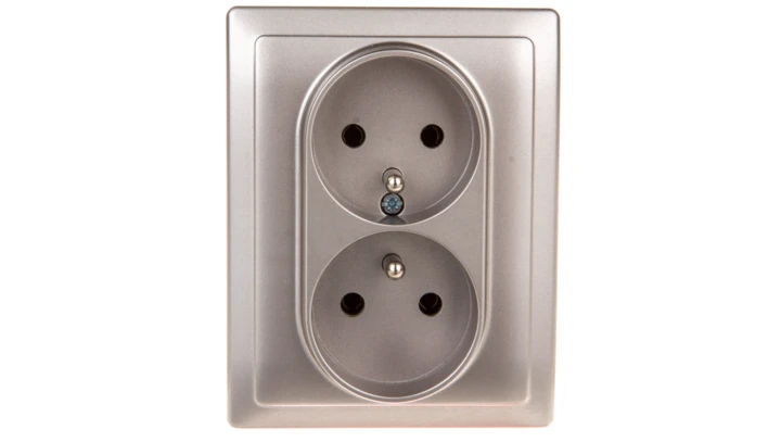 DANTE Gniazdo podwójne kompletne z/u inox 454136