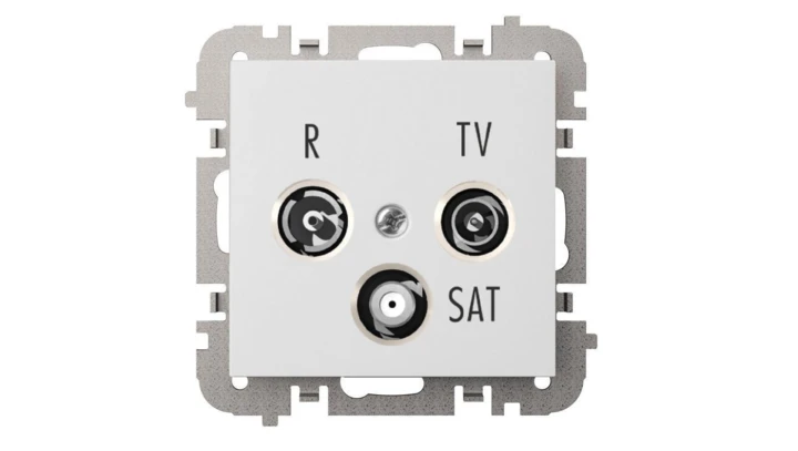 SANTRA Gniazdo antenowe R-TV-SAT końcowe bez ramki podtynkowe biały 4153-10
