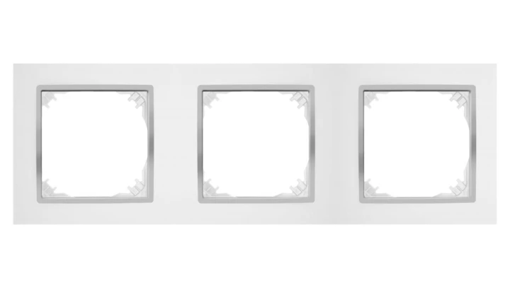 SANTRA ramka potrójna biały/chrom 4173-26