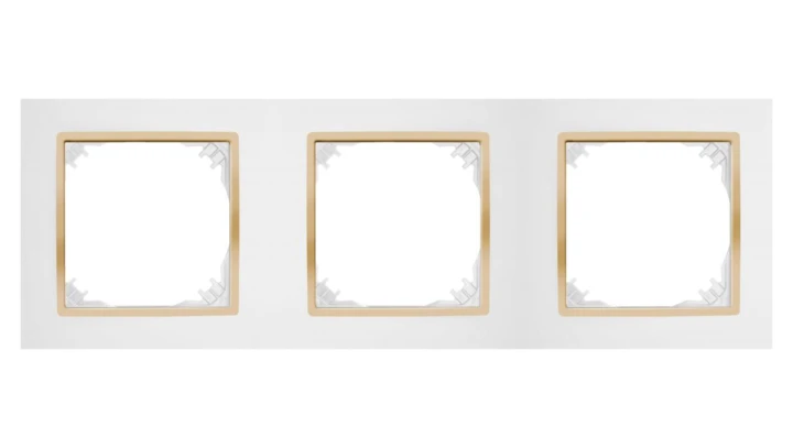 SANTRA ramka potrójna biały/złoty 4173-27