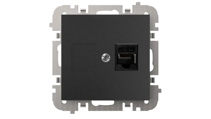 SANTRA gniazdo 1xkomputerowe RJ45 bez ramki podtynkowe czarny 4148-19