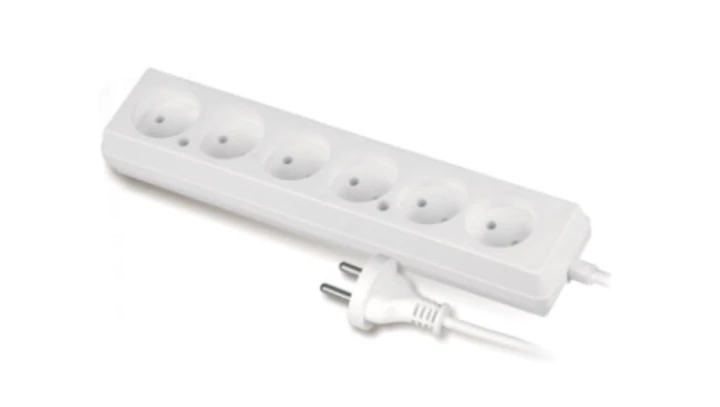 Przedłużacz 6-gniazd b/u 10A 5m /OMY 2x1/ biały PS-660 T-105860