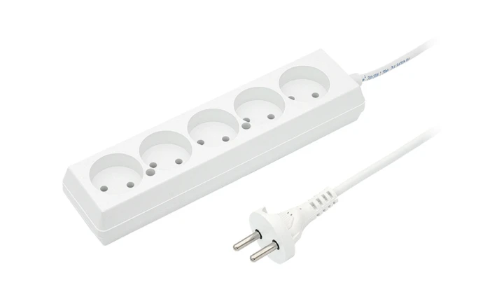 Przedłużacz 5-gniazd b/u 10A 5m /OMY 2x1/ biały PS-560 T-105780