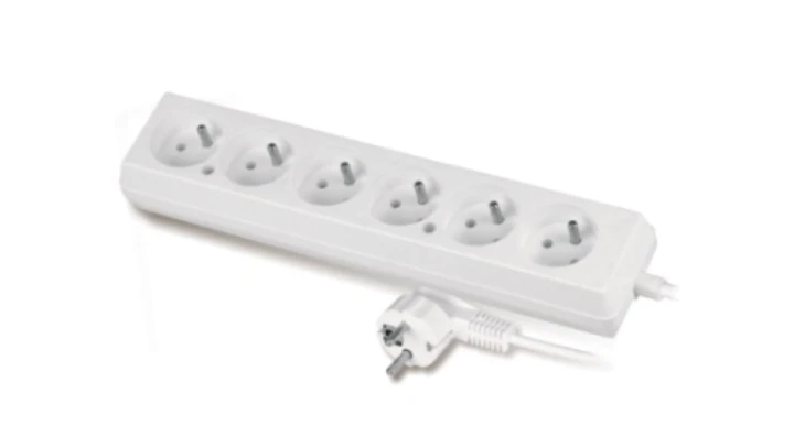 Przedłużacz 6-gniazd z/u 10A 3m /OMY 3x1/ biały PS-670 T-105890