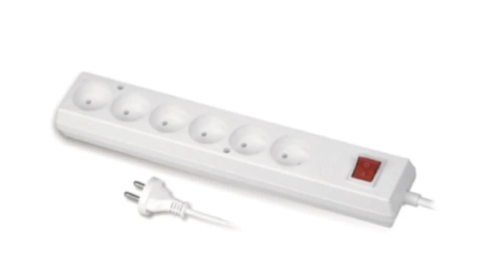 Przedłużacz z wyłącznikiem 6-gniazd b/u 10A 5m /OMY 2x1/ biały PS-660WS T-106180