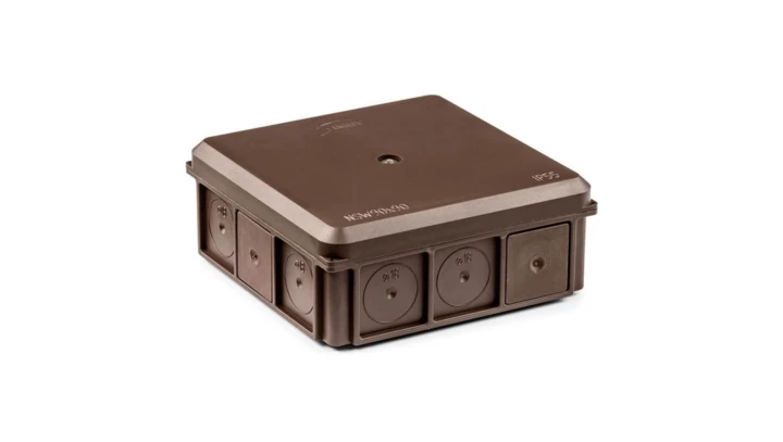 Puszka naścienna 90x37x90mm IP55 z dławnicami z wkrętem brązowa NSW90x90 35418715