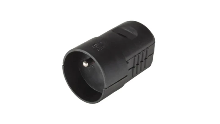 Gniazdo wtyczkowe PCW przenośne, z uziemieniem, czarne 24527