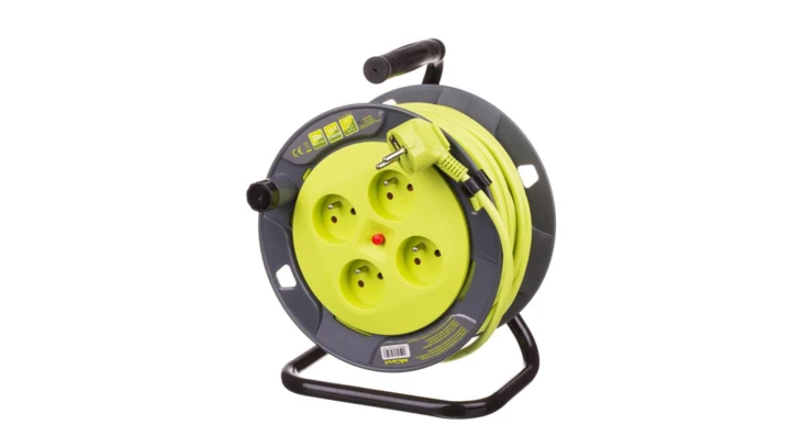 Przedłużacz bębnowy 20m 3x1,0mm 4-gniazdowy OWY H05VV-F termik, lemon 34612