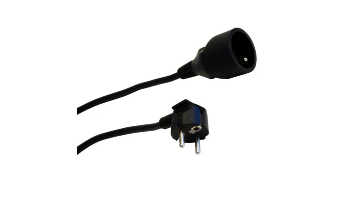 Przedłużacz 1-gniazdowy, 3m, 3x1,0mm OWY czarny 28218