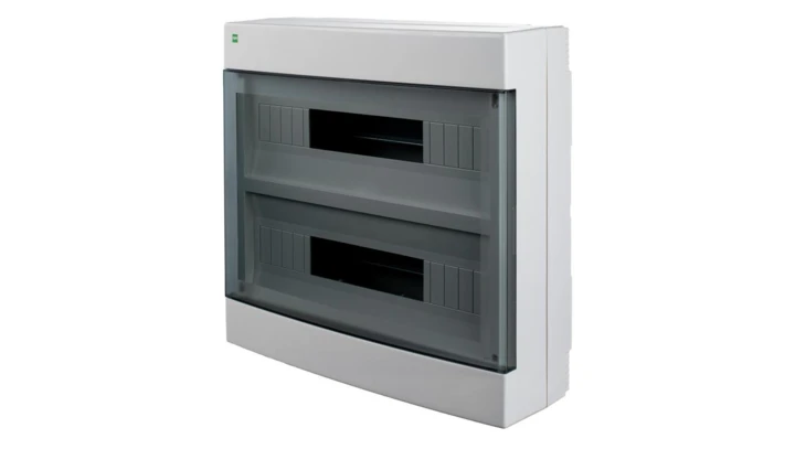 Rozdzielnica modułowa natynkowa AREO PE+N 2x18 IP40 biały/dymny 3651-01