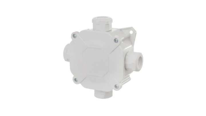 Puszka natynkowa hermetyczna 75x75x33mm (4xPG16) z zaciskami 5x4mm2 IP67 szara 0298-00