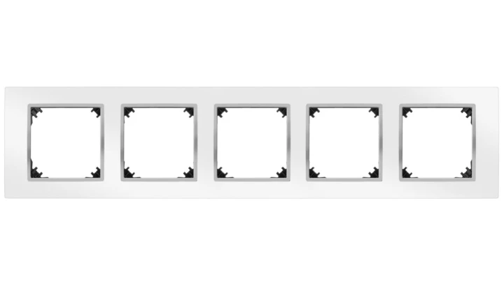 VESTRA ramka pięciokrotna IP20 biały/chrom 3875-26