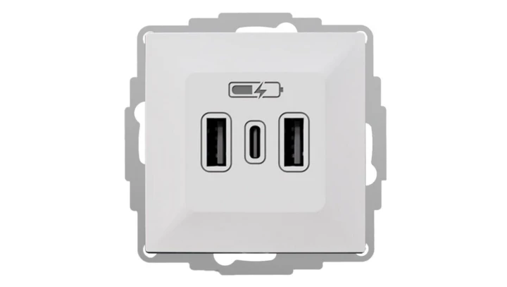 VESTRA ładowarka USB 2xA+C biały 3808-10