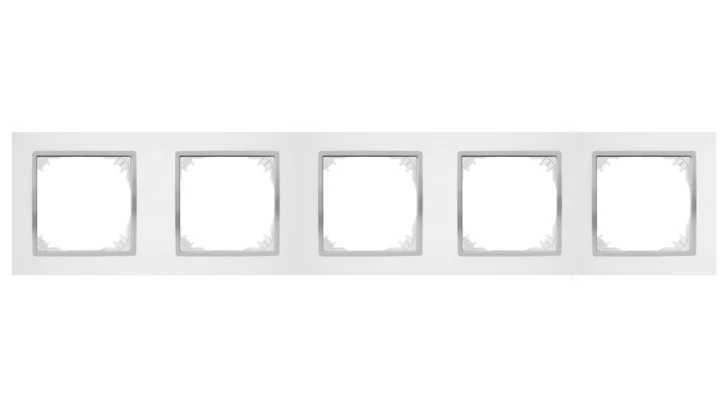 SANTRA ramka pięciokrotna IP20 biały/chrom 4175-26