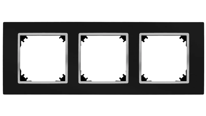 VESTRA ramka potrójna czarny/chrom 3873-46