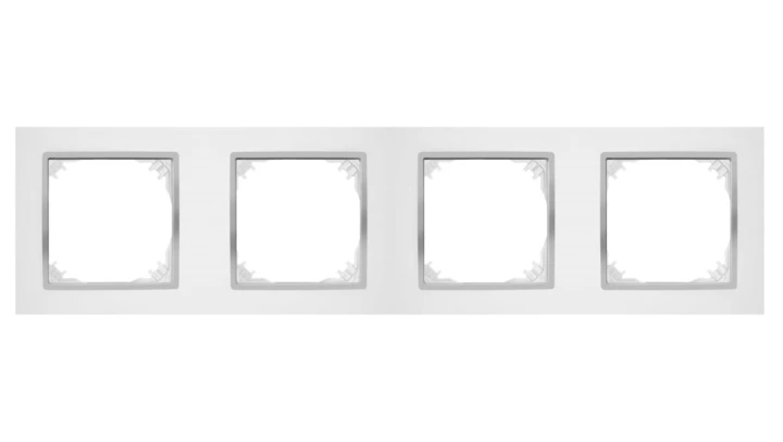 SANTRA ramka czterokrotna IP20 biały/chrom 4174-26