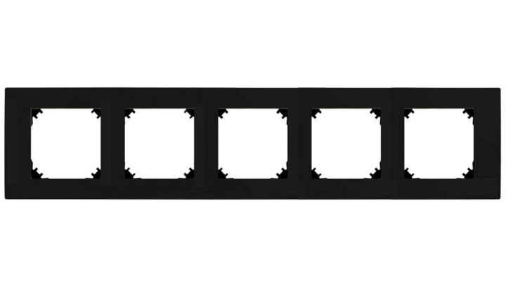 SANTRA ramka pięciokrotna IP20 czarny 4175-09