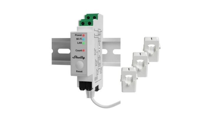 Shelly trójfazowy licznik energii do montażu na szynie DIN Shelly PRO 3EM 3800235268100