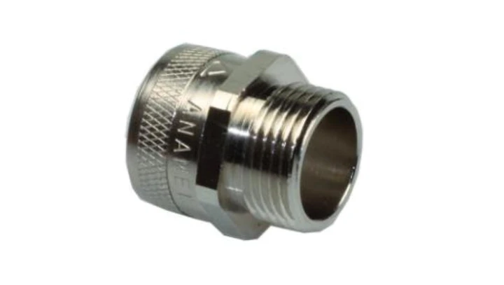 Dławik ANACONDA STRAIGHT FIXED FITTING IP54 PG48 MALE FOR FCD/FCE 50, NICKELPL. BRASS 2602480