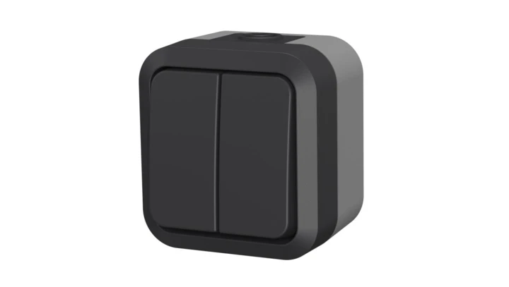 Łącznik świecznikowy podwójny natynkowy Aqua Pro IP55 szaro grafitowy 60323