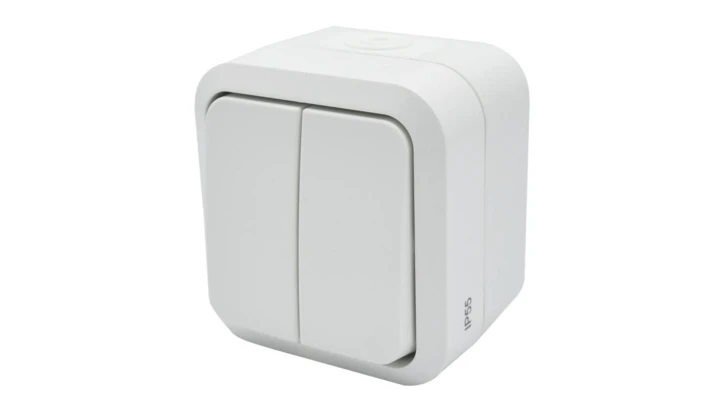 Łącznik świecznikowy podwójny natynkowy Aqua Pro IP55 biały 60223