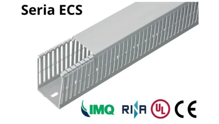 Korytko grzebieniowe samogasnące 120x40 szare z pokrywą PV UV /2m/ ECS12040