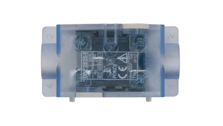 Odgałęźnik instalacyjny 1P OBL 35/25-1 1x35mm2/4x35mm2 szaro-niebieski A13-6218
