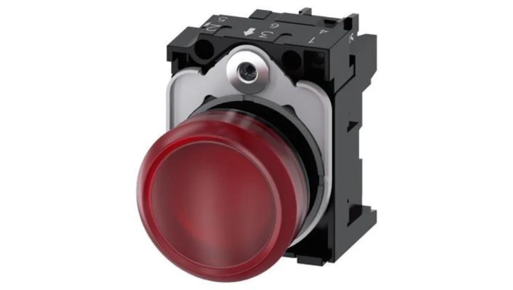 Lampka sygnalizacyjna kompletna 22mm czerwona LED 230V AC tworzywo przył śrubowe SIRIUS ACT 3SU1106-6AA20-1AA0