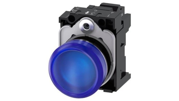 Lampka sygnalizacyjna kompletna 22mm niebieska LED 24V AC-DC metal przył sprężynowe SIRIUS ACT 3SU1152-6AA50-3AA0