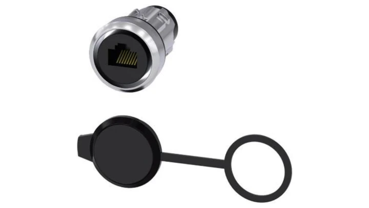 Gniazdo RJ45 Cat.6 do otworu 22mm metal z zaślepką IP65 SIRIUS ACT 3SU1950-0GB80-0AA0