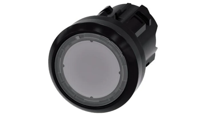 Przycisk podświetlany 22mm tworzywo bezbarwny płaski bez samopowrotu odbl przez wciśnięcie SIRIUS ACT 3SU1001-0AA70-0AA0