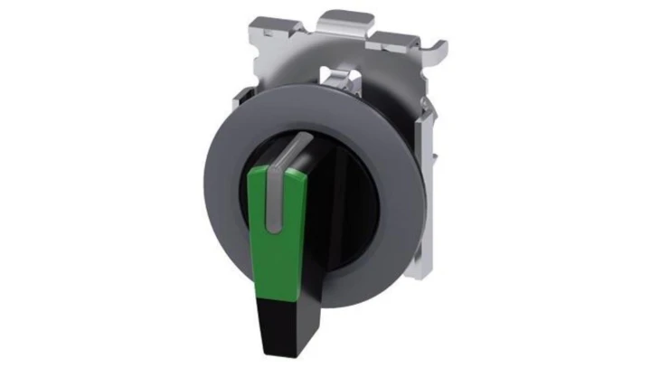 Napęd przełącznika 30mm 3poz dł pióro z samopowrotem czarny-zielony możliwe podświetlenie metal SIRIUS ACT 3SU1062-2EM40-0AA0