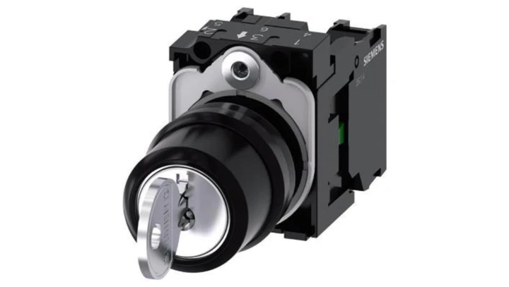 Przełącznik z kluczem Ronis SB30 3-poz bistabilny tworzywo 22mm styki 1Z+1Z klucz w poz O+I+II SIRIUS ACT 3SU1100-4BL11-1NA0