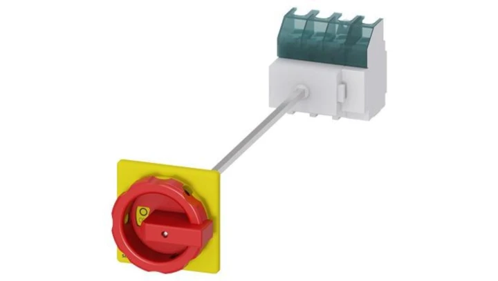 Rozłącznik główny/awaryjny 3P+N 63A 22kW AC23A 400V montaż na płycie z wałkiem pokrętło żółto-czerwone 4 otwory 3LD2514-1TL53