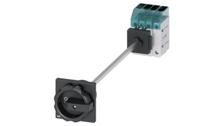 Rozłącznik główny 3P+N 16A 7,5kW AC23A 400V montaż na płycie otwór centralny 22.5 mm pokrętło czarne 3LD3048-0TL51