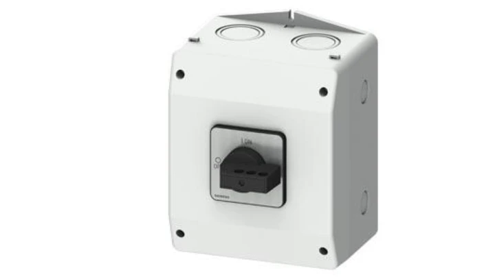 Rozłącznik główny w obudowie ekranowanej 6P 25A 9.5kW AC23A 400V styki pom wyprz 1Z 1R blokowanie w poz O i I 3LD2185-5VD21