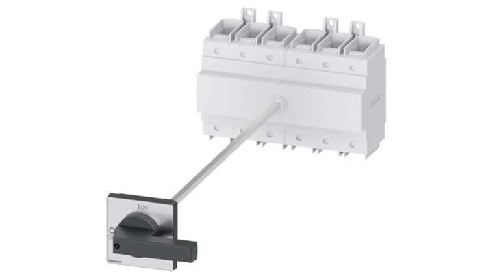 Rozłącznik główny 6P 160A 75kW AC23A 400V montaż na płycie z wałkiem pokrętło czarne piórkowe 4 otwory 3LD2318-3VK11