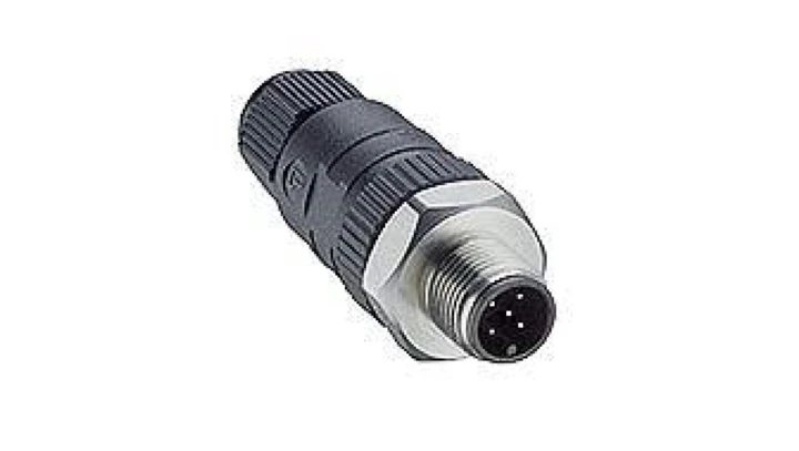 Złącze do samokonfekcjonowania M12 męskie proste 5-pinowe ze stalową heksagonalną gwintowaną nakrętką RSCN 5/7